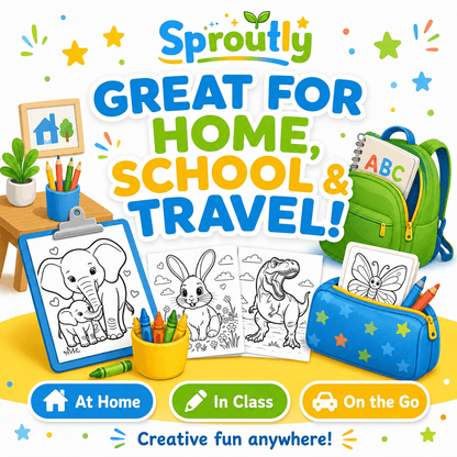 Mega Pack de Coloriage Enfants 3000+ Pages PDF, Livre de Coloriage Imprimable, Activités Créatives, Animaux Dinosaures Princesses, Téléchargement Instantané - sproutly