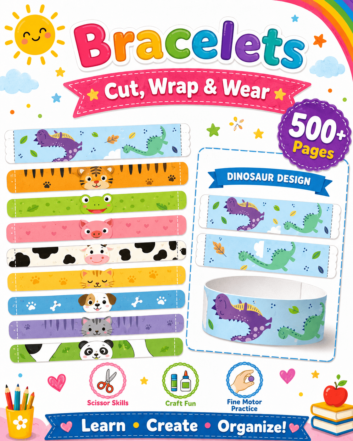 Preschool Classroom Worksheets Printable Bundle | 500+ Pages of Finger Puppets, Bracelets, Name Cards &amp; Assessment Tools for Pre-K &amp; Kindergarten - sproutly